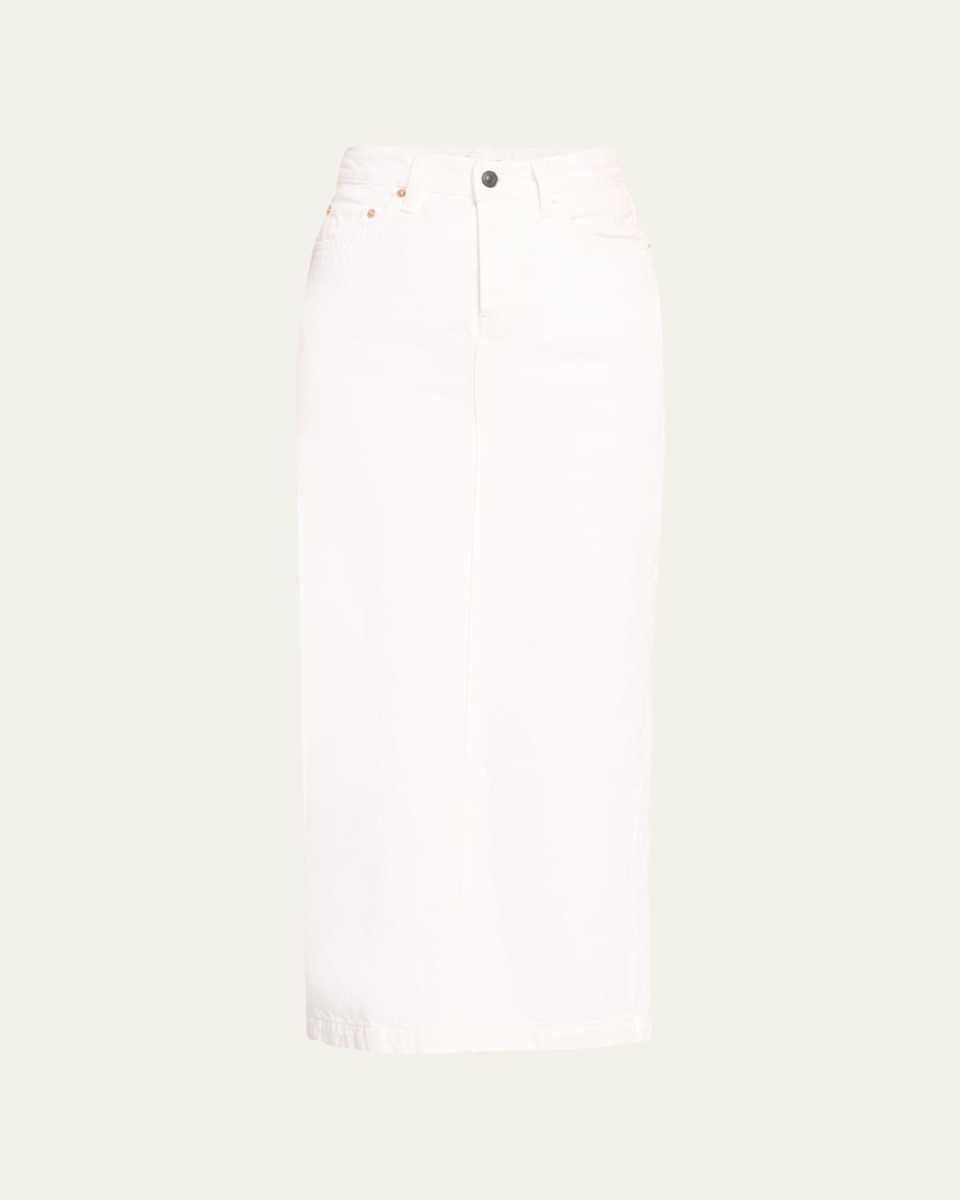 Denim Column Skirt